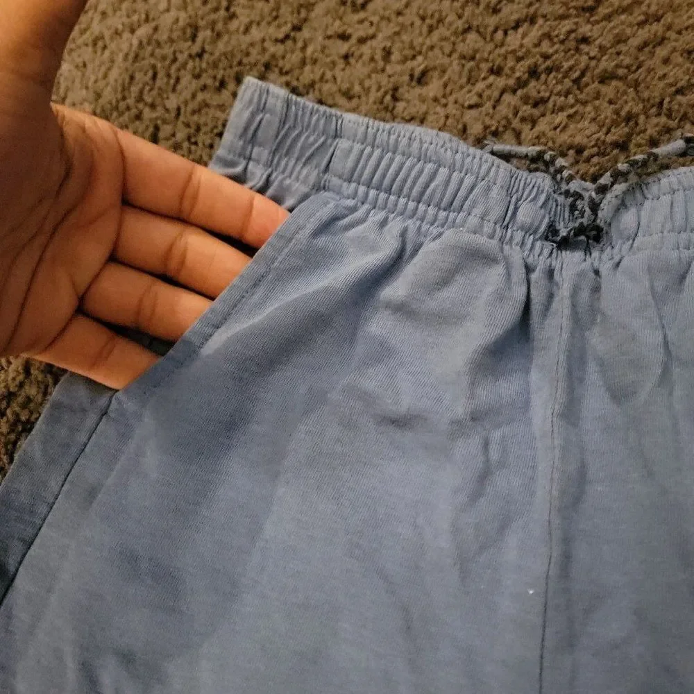 Falls Creek Unisex Kids Blue Slash Pockets Elastic Waist Drawstring Pull On Shor